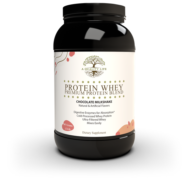 Protein Whey Premium Protein Blend Chocolate Milkshake by A Quality Life Nutrition